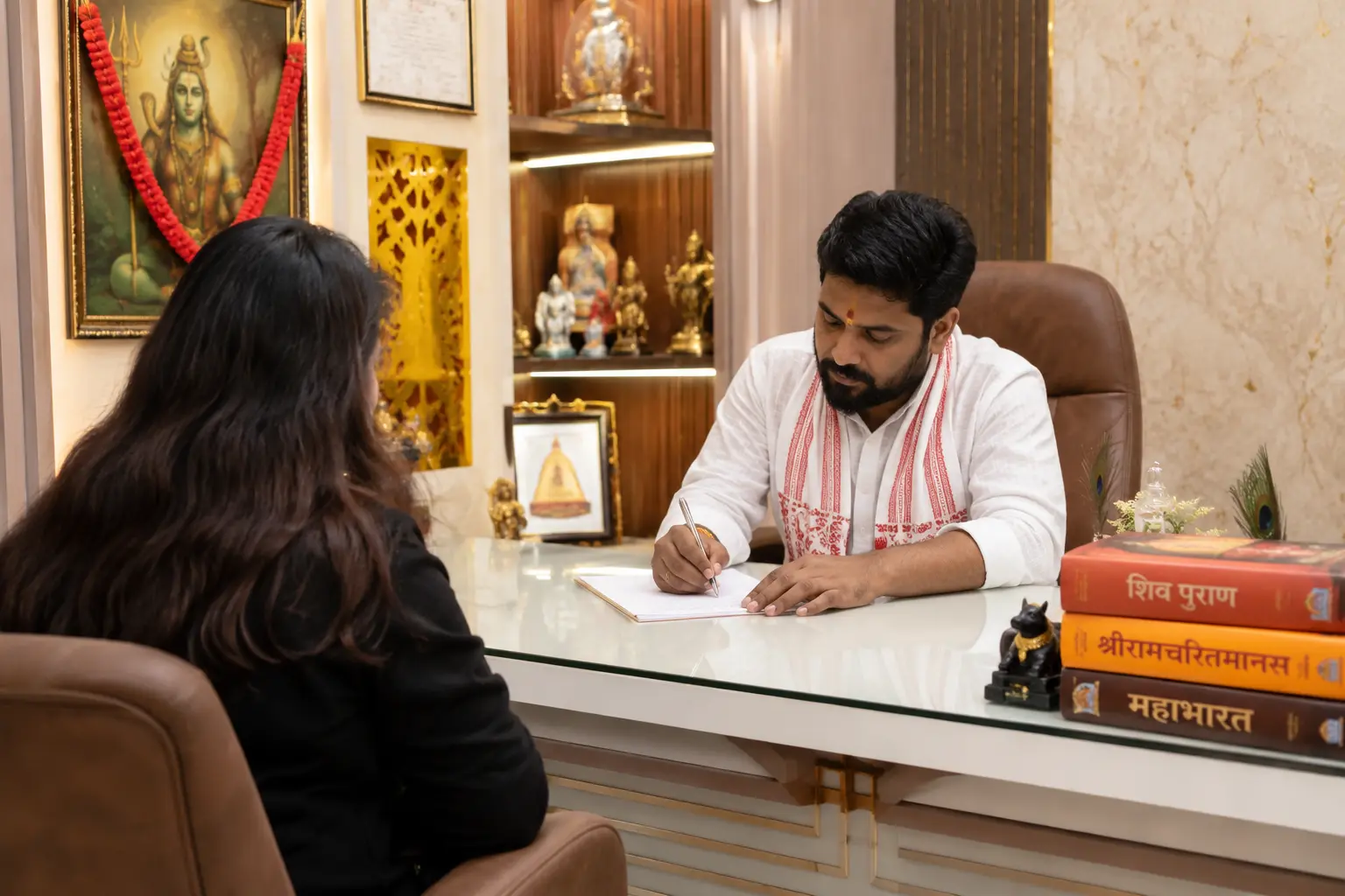 Private spiritual consultation setting for confidential case discussion