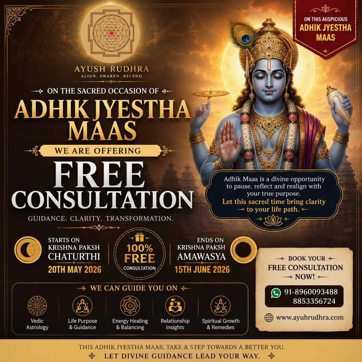 Adhik Jyestha Maas Free Consultation with Guru Ji Ayush Rudhra Ji