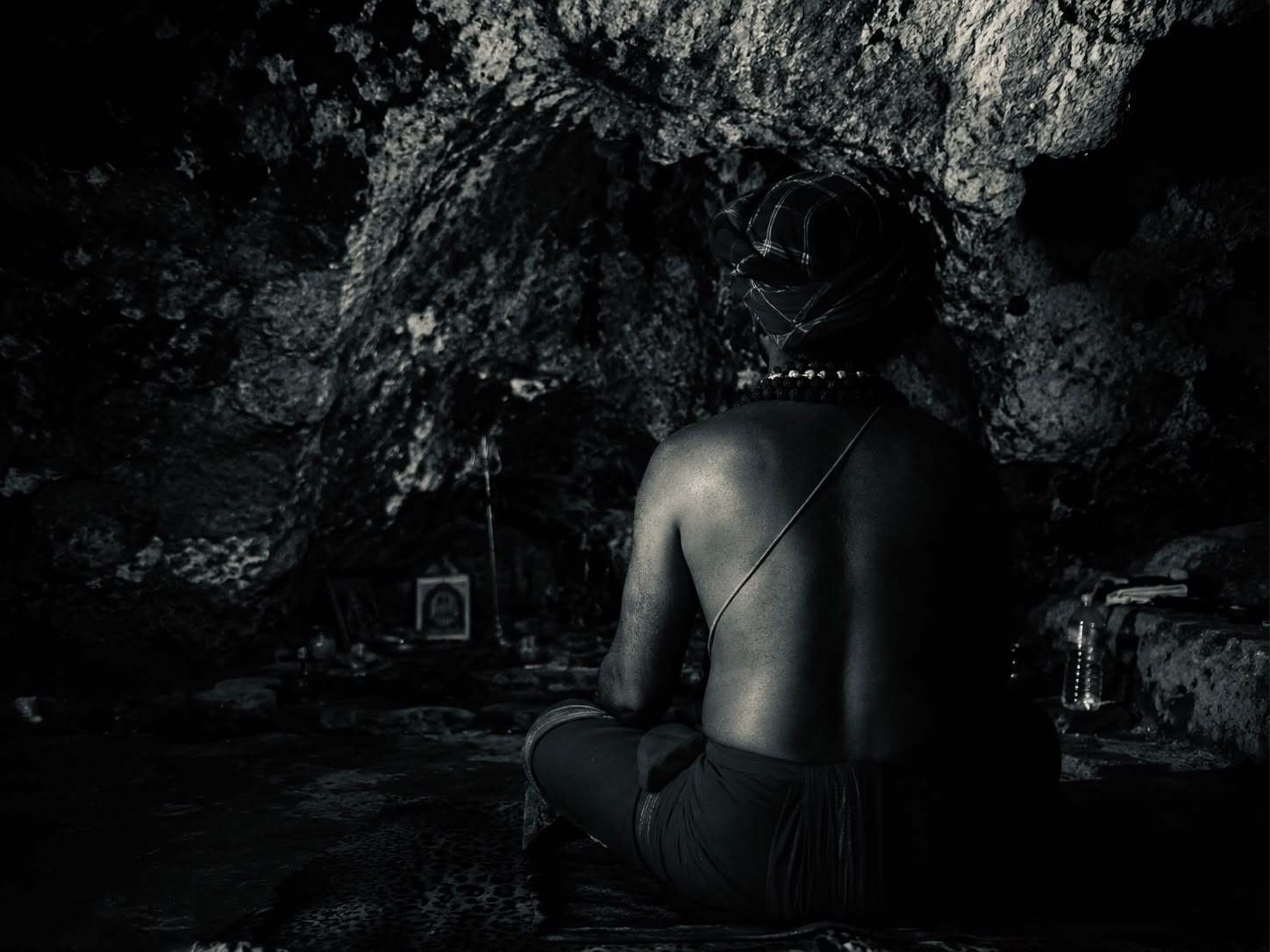 Archive image illustrating a secluded Sadhana setting