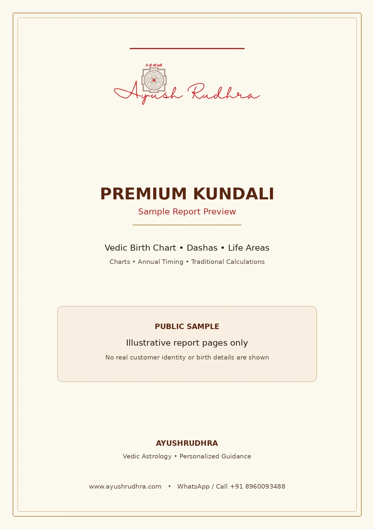 AyushRudhra Premium Kundali sample cover